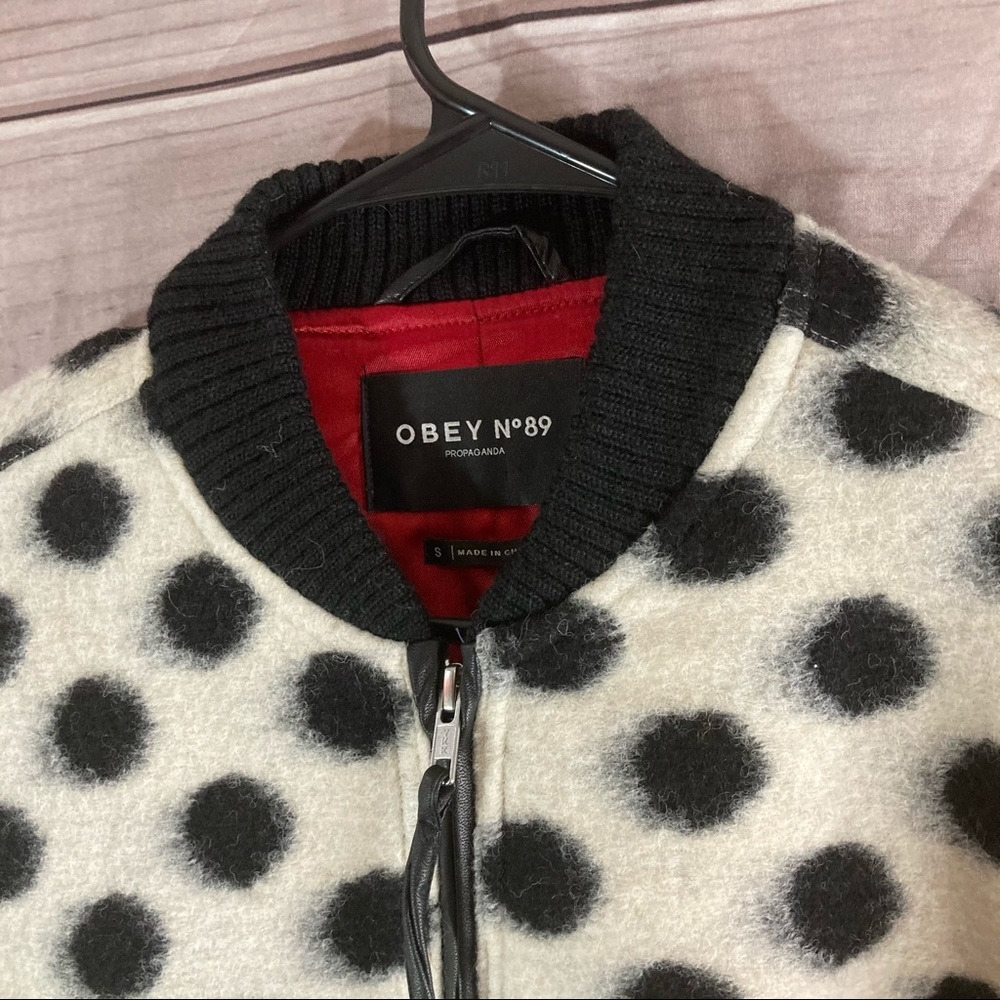 Obey La Ruine Wool Polka Dot Bomber Jacket - Picture 7 of 16